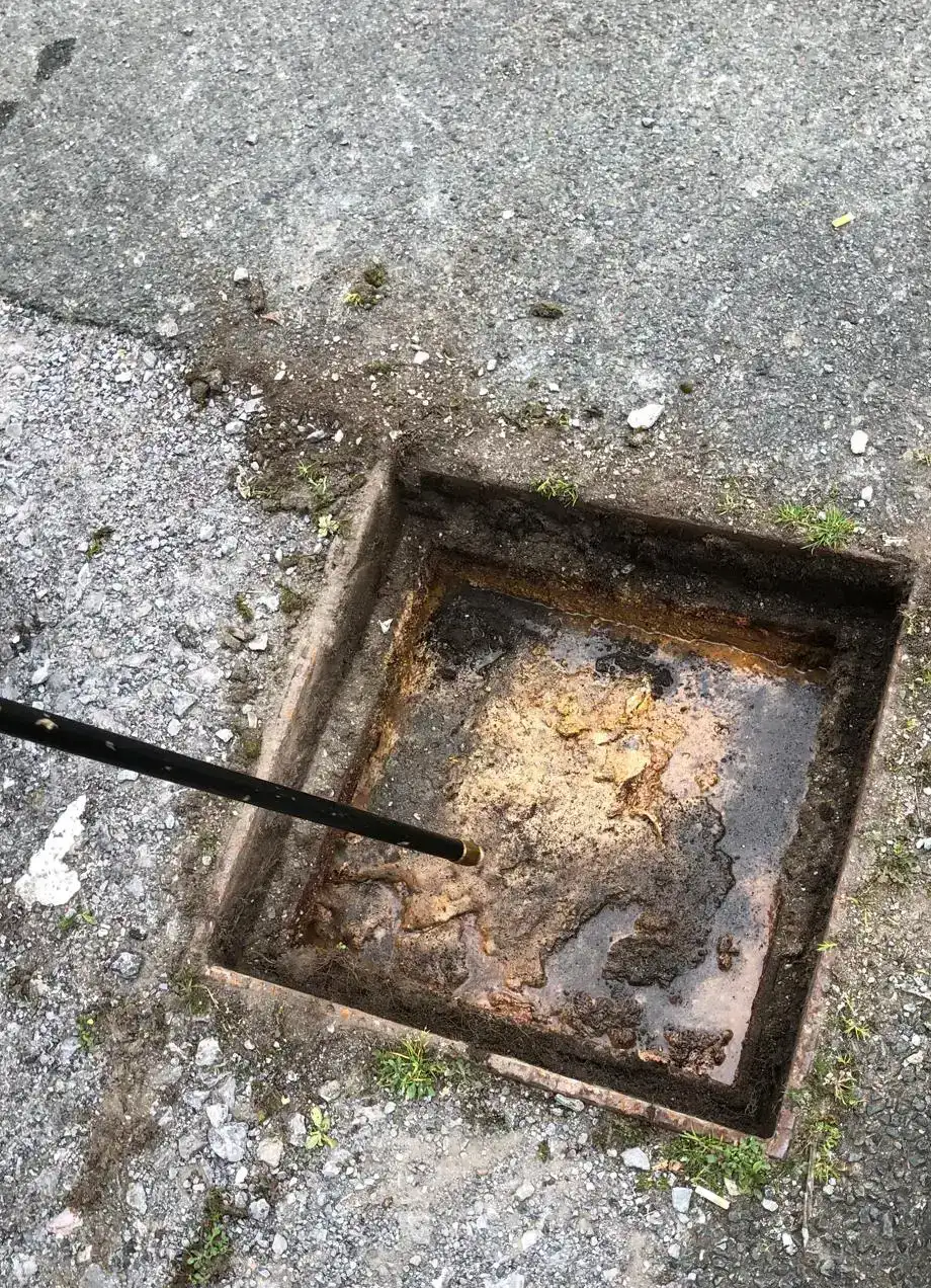Rodding to help clear a blockage